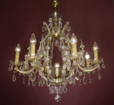 seltener Marie Theresia Kronleuchter Art Deco Kristall 9 flammig(nur Abholung)