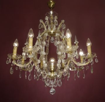 Preview: Marie Theresia Kronleuchter Art Deco Kristall 9 flammig(nur Abholung) Preview: Marie Theresia Kronleuchter Art Deco Kristall 9 flammig(nur Abholung)