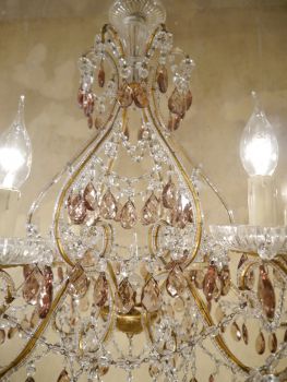 Preview: italian crystal chandelier with purple crystal 6 light Preview: italian crystal chandelier with purple crystal 6 light