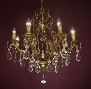 Brass crystal chandelier lead crystal brass shiny 8 flames(only pickup)
