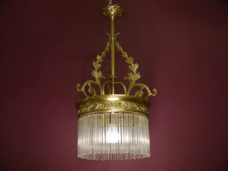 simple antique art nouveau lamp brass(only pickup)