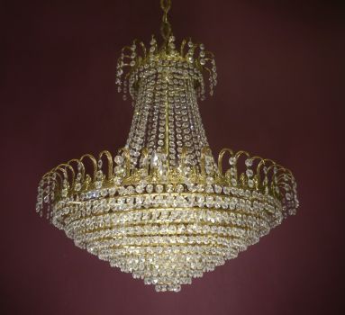 large shiny strass stepped chandelier