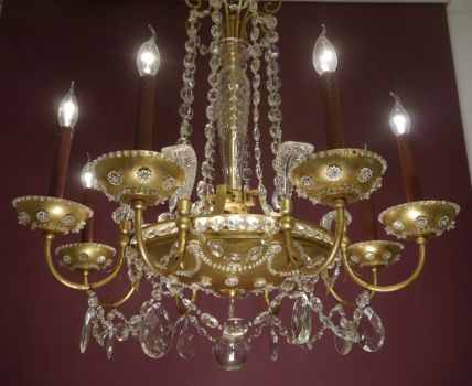 very beautiful italy gold bronze crystal chandelier red candle covers 28 light
