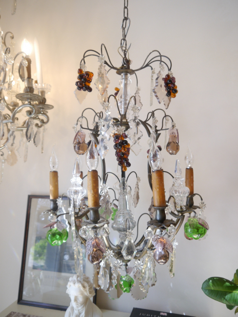 Amazing italy color fruits antique chandelier bronze Glass Crystal
