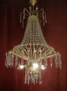 innovative brass chandelier glass cones & cascades