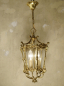 Preview: French Brass & Glass Lantern Chandelier – Vintage Ceiling Light 1960s