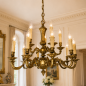 Preview: Spanish Empire Style Chandelier – 15 Lights – Solid Brass – Two Tier Ø 28"