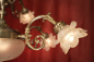 Preview: alte Jugendstil Lampe in Nickel silber Rosenblattschalen
