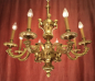 Preview: wunderschöner antiker Mazazin Kronleuchter Bronze 8 flammig