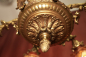 Preview: schwere antike Bronze Lampe Kronleuchter selten farbiges Glas