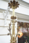 Preview: Empire Kronleuchter/ antike Lampe mit seltenem Zapfenschliff Kristallbehang 4-flammig