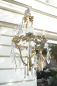 Preview: seltene Form antik Lampe Kronleuchter Bronze Bleikristall 4 flammig