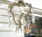 Preview: seltene Form antik Lampe Kronleuchter Bronze Bleikristall 4 flammig