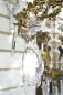Preview: seltene Form antik Lampe Kronleuchter Bronze Bleikristall 4 flammig