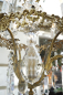 Preview: seltene Form antik Lampe Kronleuchter Bronze Bleikristall 4 flammig