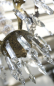Preview: seltene Form antik Lampe Kronleuchter Bronze Bleikristall 4 flammig