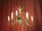 Preview: Spanischer Messing-Kronleuchter mit Maskaronen – 9-flammig – Louis-XV-Stil