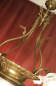 Preview: Antiker französischer Jugendstil-Bronzeleuchter mit Rosengläsern und großer geschliffener Zentralschale um 1900