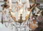 Preview: Französischer Kristalllüster mit silberfarbener Patina und Amethystkristallen, um 1900