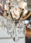 Preview: Französischer Kristalllüster mit silberfarbener Patina und Amethystkristallen, um 1900