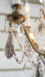 Preview: Französischer Kristalllüster mit silberfarbener Patina und Amethystkristallen, um 1900