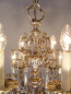 Preview: Französischer Kronleuchter 12-flammig 2-etagig Messing Silber Kristall um 1970