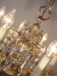 Preview: Französischer Kronleuchter 12-flammig 2-etagig Messing Silber Kristall um 1970