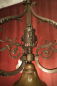 Preview: Großer französischer Jugendstil-Kronleuchter aus Bronze mit Löwenköpfen um 1920