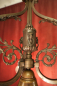 Preview: Großer französischer Jugendstil-Kronleuchter aus Bronze mit Löwenköpfen um 1920