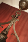 Preview: Großer französischer Jugendstil-Kronleuchter aus Bronze mit Löwenköpfen um 1920