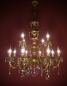 Preview: massiver hoher Putten Kronleuchter üppig Kristallbehang