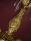 Preview: feiner kleiner Goldbronze Kronleuchter mit antiken Barock Verzierungen