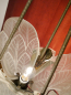 Preview: schöne Art Deco Lampe Bronze satiniertes Glas mittelgroß 4 flammig