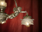 Preview: Beautiful antique Art Nouveau lamp, bronze nickel silver-colored, 3 lights