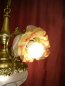 Preview: Beautiful Italian ceiling lamp, brass, red and yellow rose petal bowls, all original, Berlin