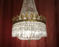 Preview: schöner mittelgroßer italienischer Kristall Korblüster Kronleuchter 6 flammig Berlin