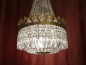 Preview: schöner mittelgroßer italienischer Kristall Korblüster Kronleuchter 6 flammig Berlin
