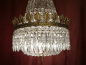 Preview: schöner mittelgroßer italienischer Kristall Korblüster Kronleuchter 6 flammig Berlin