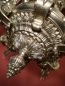 Preview: "Drachen" Kronleuchter alt vernickelt feines Opalglas, Blickfang!
