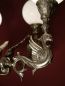 Preview: "Drachen" Kronleuchter alt vernickelt feines Opalglas, Blickfang!
