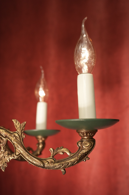 zarter kleiner Empire Kronleuchter Grünlack nicht lange im Umlauf