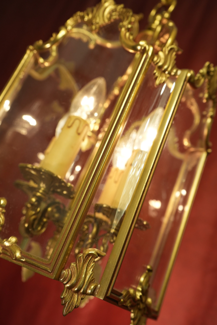 Messing glänzend Laterne 4 flammig