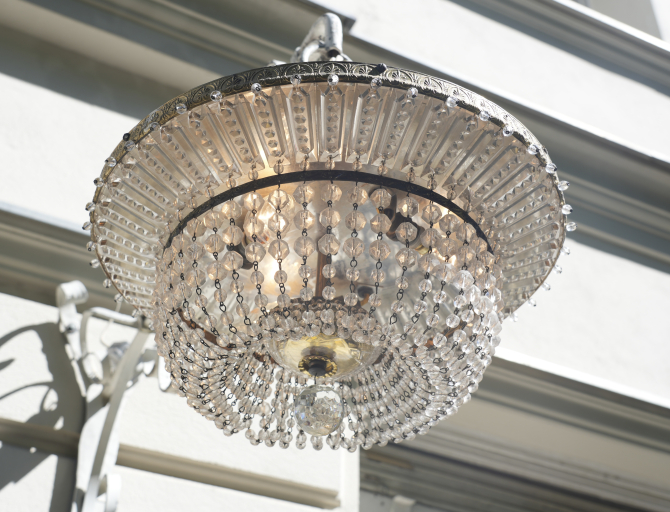 Preview: seltene italienische Deckenlampe Plafoniere Kristall Messing