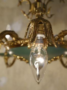 9 light empire chandelier green warm varnish!