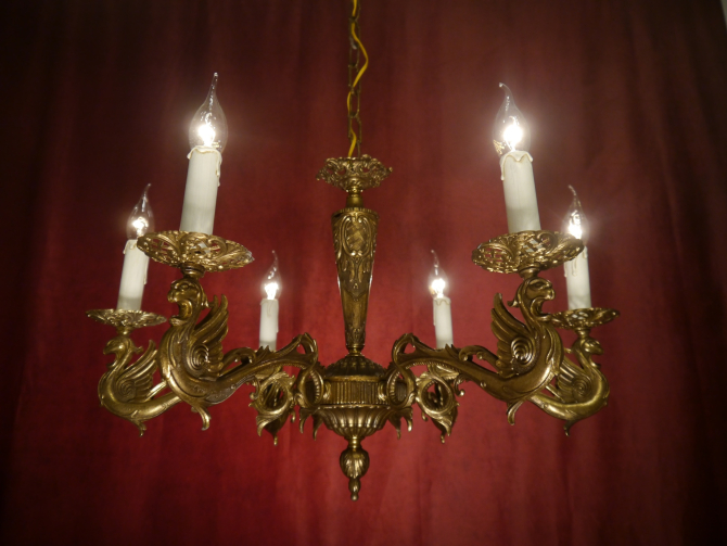 Dragon Arm Chandelier 8 lamps Bronze