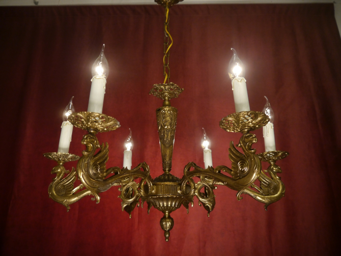Dragon Arm Chandelier 8 lamps Bronze