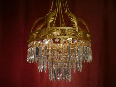 Preview: italy 3-light crystal chandelier goldbronze