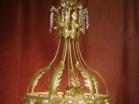 Preview: italy 3-light crystal chandelier goldbronze