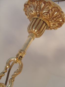 Französischer Drachen-Kronleuchter, 6-flammig, Messing, um 1970