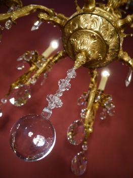 Preview: spanischer Kronleuchter ägyptischen Figuren Goldbronze
